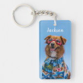 Gepersonaliseerde huisdier foto hond sleutelhanger (Voorkant)