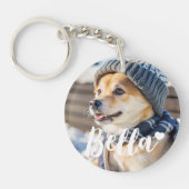 Gepersonaliseerde huisdier foto hondenliefhebber a sleutelhanger (Voorkant)
