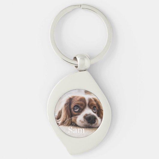 Gepersonaliseerde huisdier foto hondenliefhebber a sleutelhanger (Voorkant)