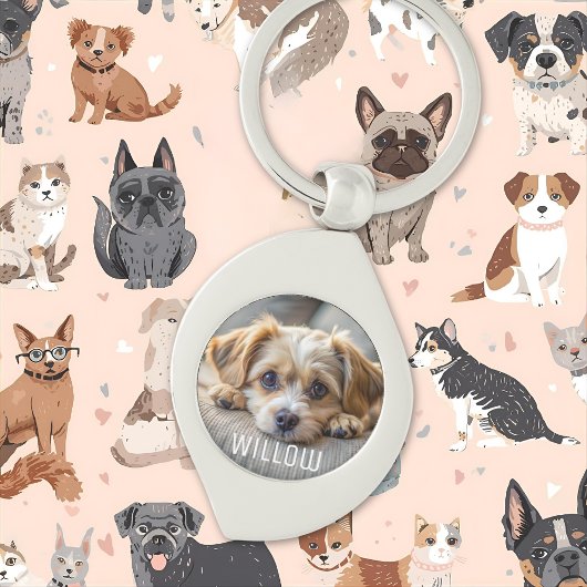 Gepersonaliseerde huisdier foto hondenliefhebber a sleutelhanger