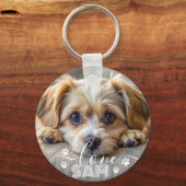 Gepersonaliseerde huisdier foto hondenliefhebber a sleutelhanger (Voorkant)