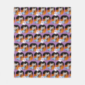 Gepersonaliseerde huisdier foto in Lavendel w Paw Fleece Deken (Voorkant)