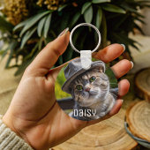 Gepersonaliseerde huisdier foto kat liefhebber hou sleutelhanger