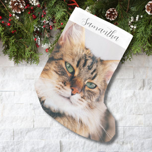 Gepersonaliseerde huisdier foto kleine kerst kous kerstsok