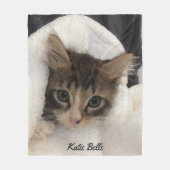 Gepersonaliseerde huisdier foto monogram fleece deken (Voorkant)