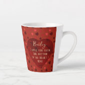 Gepersonaliseerde huisdier foto rood Keepsake Latte Mok (Rechts)