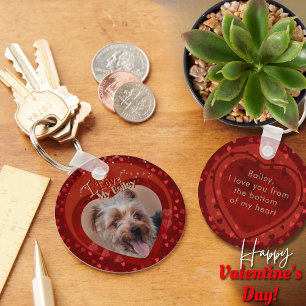 Gepersonaliseerde huisdier foto rood Keepsake Sleutelhanger
