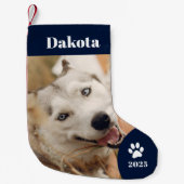 Gepersonaliseerde huisdier foto vakantie kleine kerstsok (Voorkant)