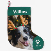 Gepersonaliseerde huisdier foto vakantie kleine kerstsok (Voorkant)
