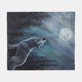 Gepersonaliseerde huisdier foto | Wolf huilt op de Fleece Deken (Voorkant (Horizontaal))