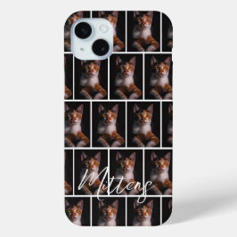 Gepersonaliseerde huisdier fotografie patroon iPhone 15 mini hoesje
