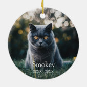 Gepersonaliseerde huisdier hond kat memorial custo keramisch ornament (Achterkant)