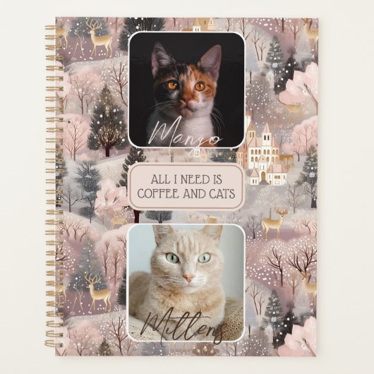 Gepersonaliseerde Huisdieren Fotocollage Kerstmis Planner (Voorkant)