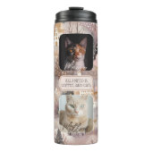 Gepersonaliseerde Huisdieren Fotocollage Kerstmis Thermosbeker (Voorkant)