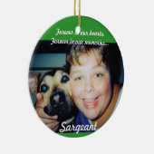 Gepersonaliseerde huisdieren-Herdenking Keramisch Ornament (Rechts)