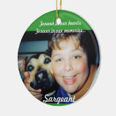 Gepersonaliseerde huisdieren-Herdenking Keramisch Ornament (Links)