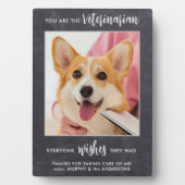 Gepersonaliseerde huisdierhond foto voor dierenart fotoplaat (voorkant)
