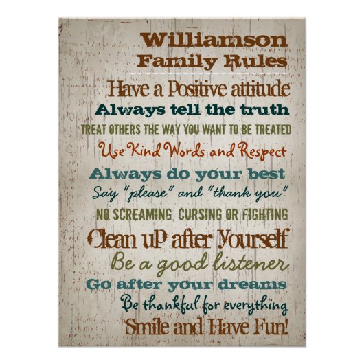 Gepersonaliseerde huishandtekening voor gezinsrege perfect poster (Voorkant)