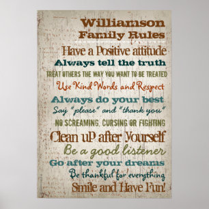 Gepersonaliseerde huishandtekening voor gezinsrege poster