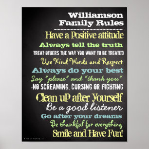 Gepersonaliseerde huishandtekening voor gezinsrege poster