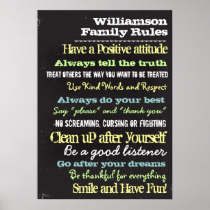 Gepersonaliseerde huishandtekening voor gezinsrege poster