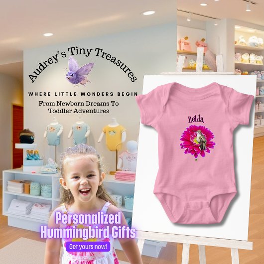 Gepersonaliseerde Hummingbird Baby Bodysuit