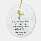 Gepersonaliseerde Hummingbird Gezegde Memorial Keramisch Ornament (Links)