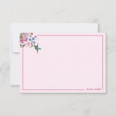 Gepersonaliseerde Hummingbird Note Cards 3.5 x 5 Notitiekaartje (Voorkant)