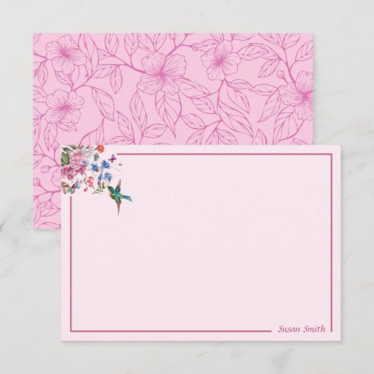 Gepersonaliseerde Hummingbird Note Cards 3.5 x 5 Notitiekaartje (Voorkant / Achterkant)