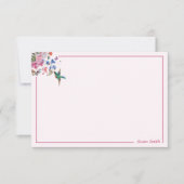 Gepersonaliseerde Hummingbird Note Cards 3.5 x 5 Notitiekaartje (Voorkant)
