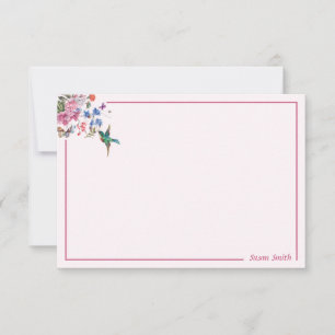Gepersonaliseerde Hummingbird Note Cards 3.5 x 5 Notitiekaartje