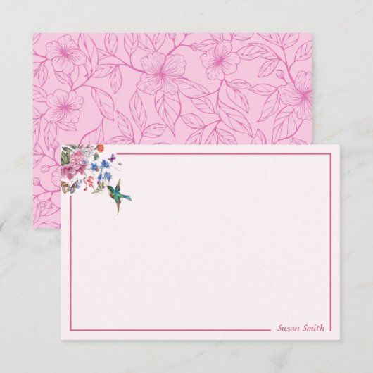 Gepersonaliseerde Hummingbird Note Cards 3.5 x 5 Notitiekaartje (Voorkant / Achterkant)
