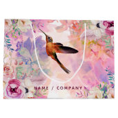 Gepersonaliseerde Hummingbird Waterverf Gift Bag Groot Cadeauzakje (Achterkant)
