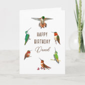 Gepersonaliseerde Hummingvogels Birthday Kaart (Voorkant)