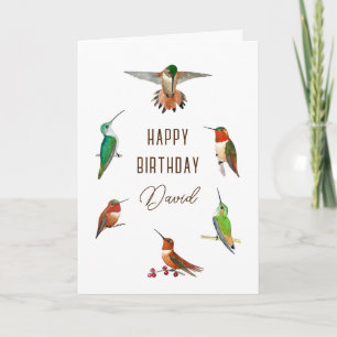 Gepersonaliseerde Hummingvogels Birthday Kaart