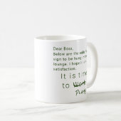 Gepersonaliseerde Humorous Kantoor Work Play Boss, Koffiemok (Voorkant rechts)