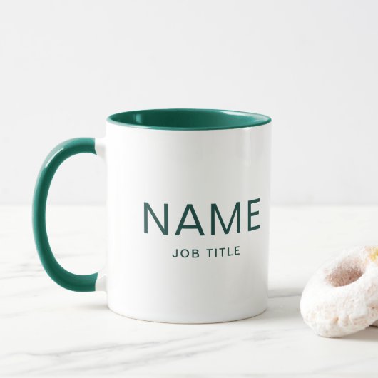 Gepersonaliseerde Hunter Green Combo Mok met Jouw  (Met donut)
