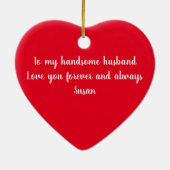Gepersonaliseerde Husband Gift Keramisch Ornament (Achterkant)