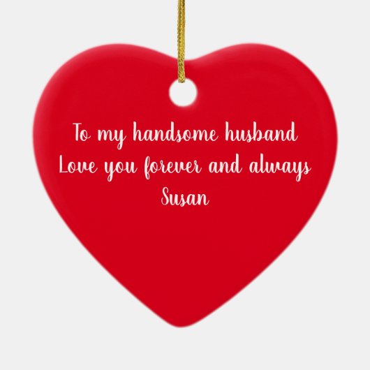 Gepersonaliseerde Husband Gift Keramisch Ornament (Achterkant)