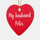 Gepersonaliseerde Husband Gift Keramisch Ornament (Links)