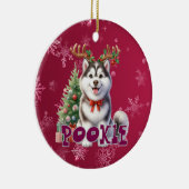 Gepersonaliseerde Husky Christmas Dog Ornament (Rechts)