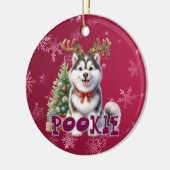 Gepersonaliseerde Husky Christmas Dog Ornament (Links)