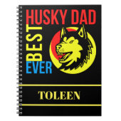 Gepersonaliseerde Husky Dad, Dog Dad Notitieboek (Voorkant)