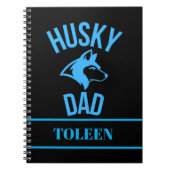 Gepersonaliseerde Husky Dad, Dog Dad Notitieboek (Voorkant)