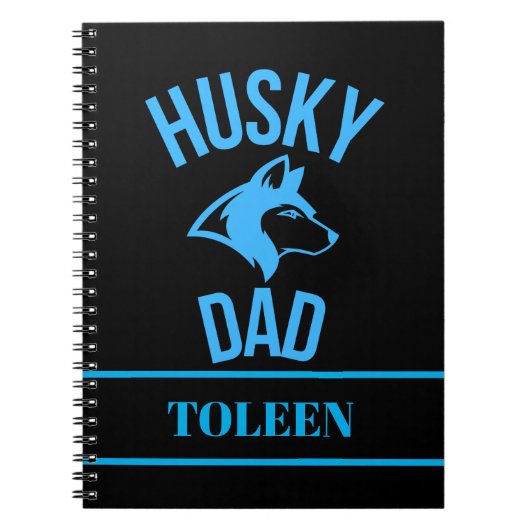 Gepersonaliseerde Husky Dad, Dog Dad Notitieboek (Voorkant)