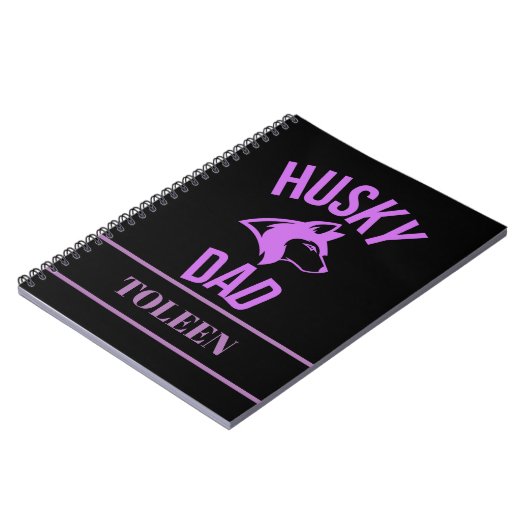 Gepersonaliseerde Husky Dad, Dog Dad Notitieboek (Linkerzijde)