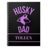 Gepersonaliseerde Husky Dad, Dog Dad Notitieboek (Voorkant)