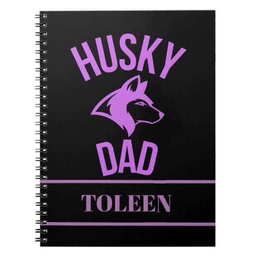 Gepersonaliseerde Husky Dad, Dog Dad Notitieboek (Voorkant)