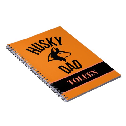 Gepersonaliseerde Husky Dad, Dog Dad Notitieboek (Rechterzijde)