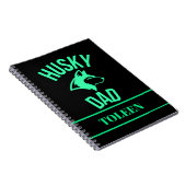 Gepersonaliseerde Husky Dad, Dog Dad Notitieboek (Rechterzijde)